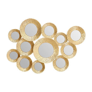 Orsina Marcia Hammered Gold Wall Mirror – Sculptural Metal Wall Decor