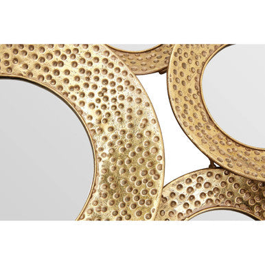 Orsina Marcia Hammered Gold Wall Mirror – Sculptural Metal Wall Decor