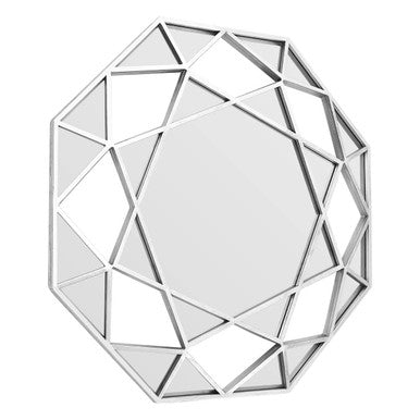 Orsina Marcia Silver Octagonal Wall Mirror – Geometric Lattice Decor