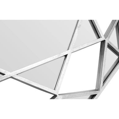 Orsina Marcia Silver Octagonal Wall Mirror – Geometric Lattice Decor