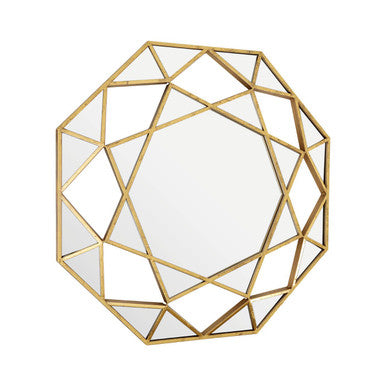 Orsina Marcia Gold Octagonal Wall Mirror – Geometric Metal Lattice Decor