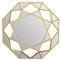 Orsina Marcia Gold Octagonal Wall Mirror – Geometric Metal Lattice Decor