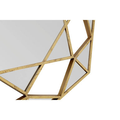 Orsina Marcia Gold Octagonal Wall Mirror – Geometric Metal Lattice Decor
