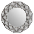 Orsina Hexa 3D Effect Wall Mirror – Light Silver Geometric Frame