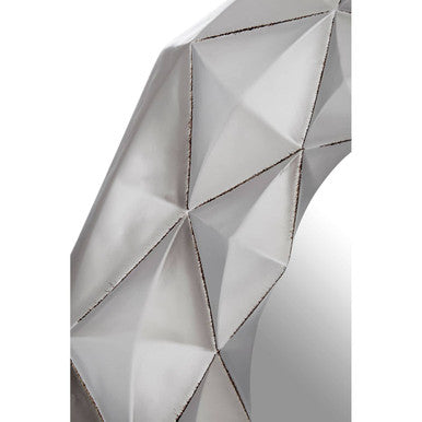 Orsina Hexa 3D Effect Wall Mirror – Light Silver Geometric Frame