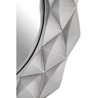 Orsina Hexa 3D Effect Wall Mirror – Light Silver Geometric Frame