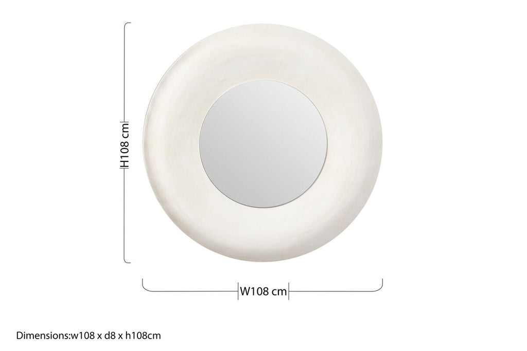 Orsina Champion Round Wall Mirror – Brushed Champagne Finish, 80cm