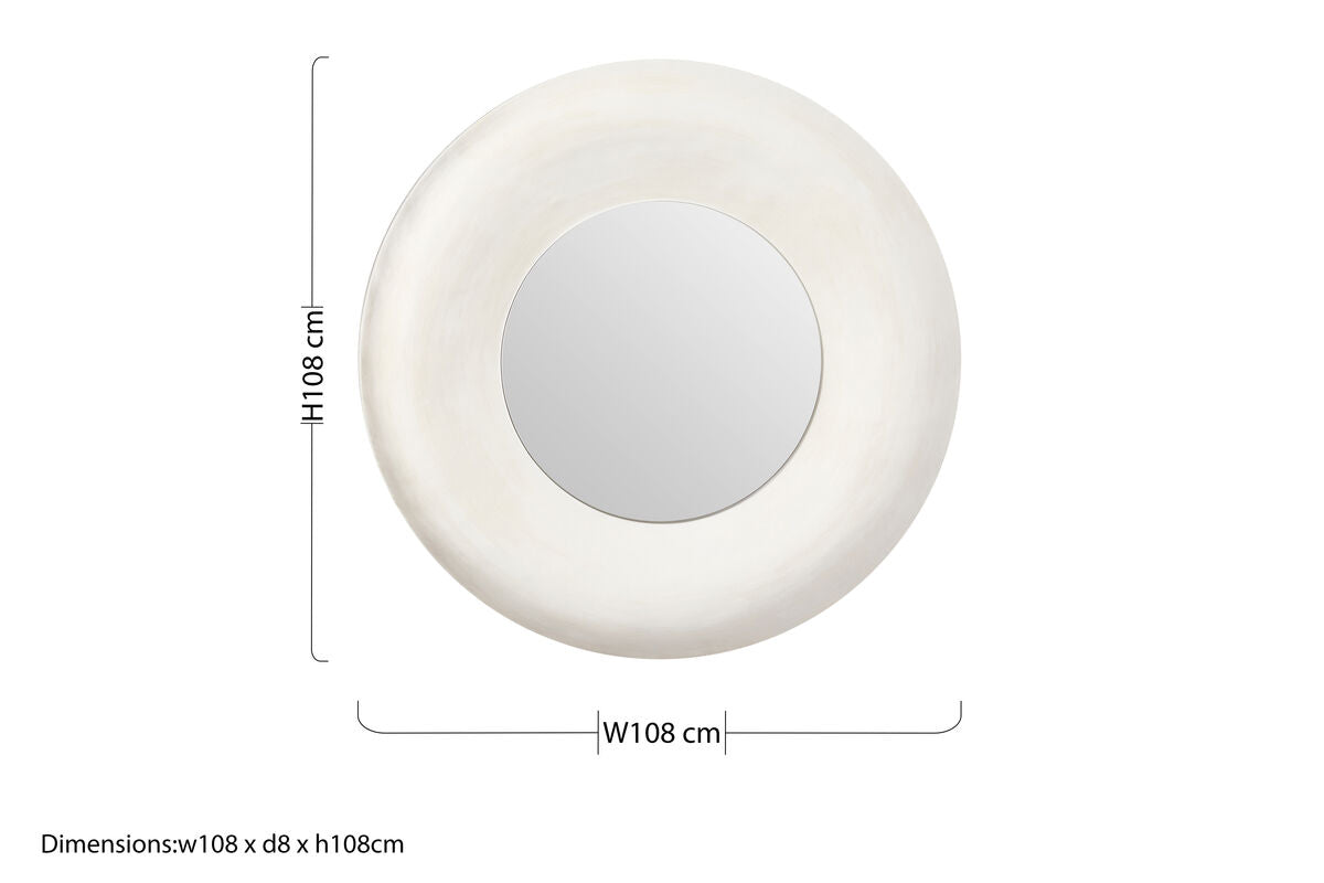 Orsina Champion Round Wall Mirror – Brushed Champagne Finish, 80cm