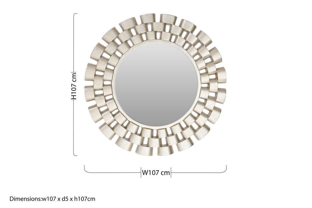 Orsina Tia Champagne Chain Wall Mirror – Sculptural 3-Tier Design