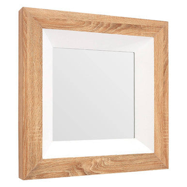Orsina Roxy White Gloss Wood Wall Mirror – Modern Scandi Square Mirror