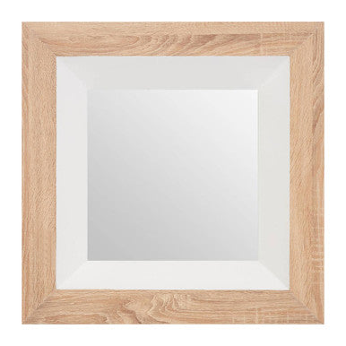 Orsina Roxy White Gloss Wood Wall Mirror – Modern Scandi Square Mirror