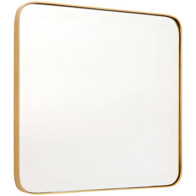 Orsina Tia Small Gold Square Wall Mirror – Modern Recessed Metal Frame