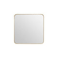 Orsina Tia Small Gold Square Wall Mirror – Modern Recessed Metal Frame