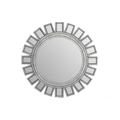 Orsina Inti Silver Wall Mirror – Modern Geometric Bevelled Glass