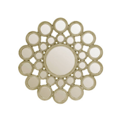Orsina Maris Round Wall Mirror – Warm Metallic Decorative Statement