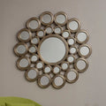 Orsina Maris Round Wall Mirror – Warm Metallic Decorative Statement