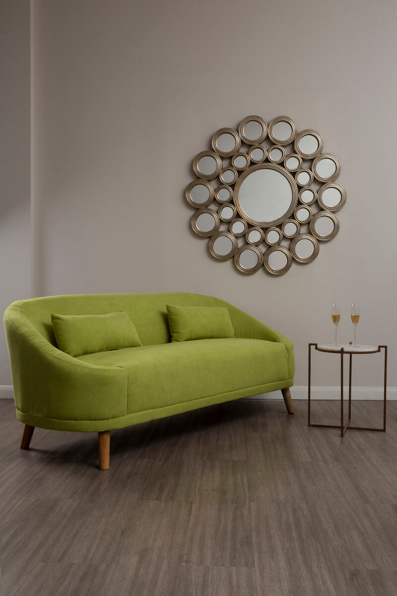 Orsina Maris Round Wall Mirror – Warm Metallic Decorative Statement