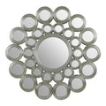 Orsina Maris Silver Wall Mirror – Modern Round Sculptural Metal Art