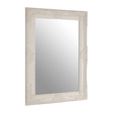 Orsina Como White Ornate Wall Mirror – Neoclassical Wooden Frame