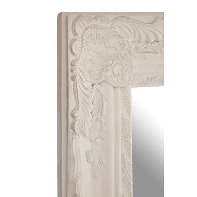 Orsina Como White Ornate Wall Mirror – Neoclassical Wooden Frame