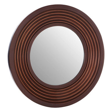 Orsina Cocoa Concentric Frame Round Wall Mirror – Textured Brown