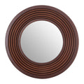 Orsina Cocoa Concentric Frame Round Wall Mirror – Textured Brown