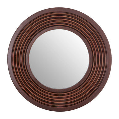 Orsina Cocoa Concentric Frame Round Wall Mirror – Textured Brown