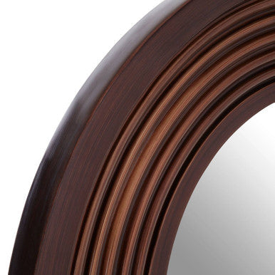 Orsina Cocoa Concentric Frame Round Wall Mirror – Textured Brown