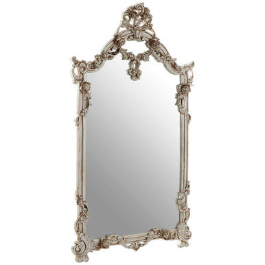 Orsina Juliet Rectangular Wall Mirror – Neoclassical Champagne Silver