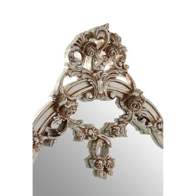 Orsina Juliet Rectangular Wall Mirror – Neoclassical Champagne Silver