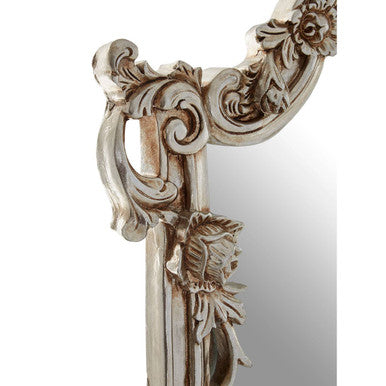 Orsina Juliet Rectangular Wall Mirror – Neoclassical Champagne Silver