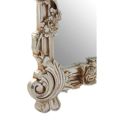 Orsina Juliet Rectangular Wall Mirror – Neoclassical Champagne Silver