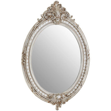 Orsina Juliet Champagne Oval Wall Mirror – Ornate Neoclassical Frame