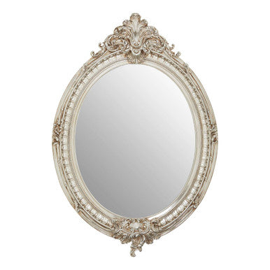 Orsina Juliet Champagne Oval Wall Mirror – Ornate Neoclassical Frame