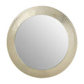 Orsina Templar Round Wall Mirror – Pewter Finish Textured Iron Frame