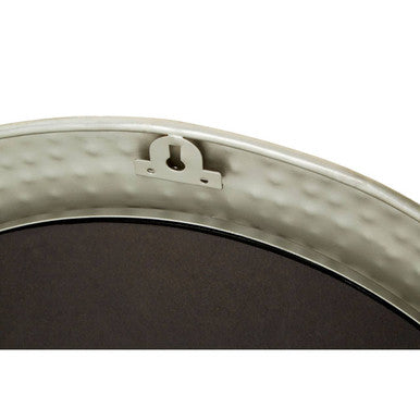 Orsina Templar Round Wall Mirror – Pewter Finish Textured Iron Frame