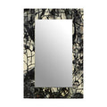 Orsina Aliso Wall Mirror – Rectangular Black and Grey Mosaic Frame