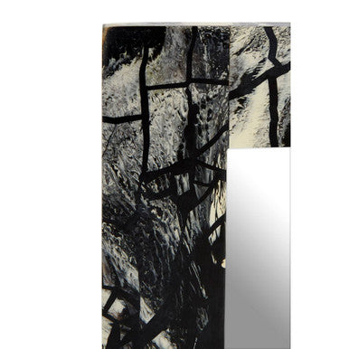 Orsina Aliso Wall Mirror – Rectangular Black and Grey Mosaic Frame