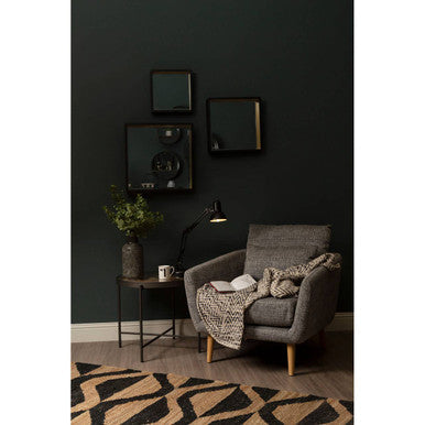 Orsina Trosa Medium Black Square Wall Mirror with Gold Inner Edge