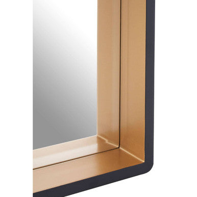 Orsina Trosa Large Black Wall Mirror with Gold Edge – Square Frame