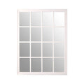 Orsina Hawthorne Grid Wall Mirror – Antique White Wooden Frame