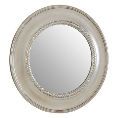 Orsina Valis Champagne Rounded Wall Mirror – Silver and Cream Frame