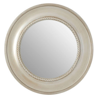 Orsina Valis Champagne Rounded Wall Mirror – Silver and Cream Frame