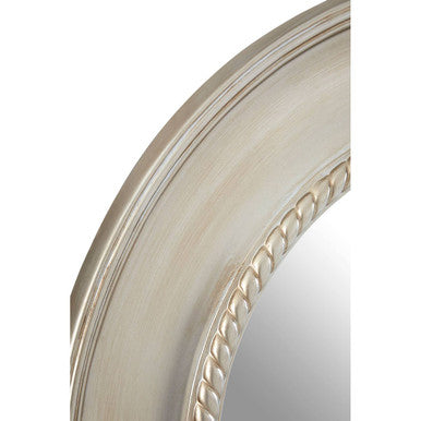 Orsina Valis Champagne Rounded Wall Mirror – Silver and Cream Frame