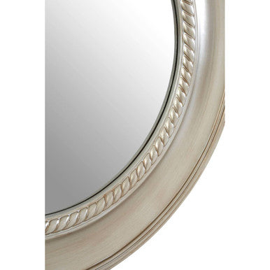 Orsina Valis Champagne Rounded Wall Mirror – Silver and Cream Frame