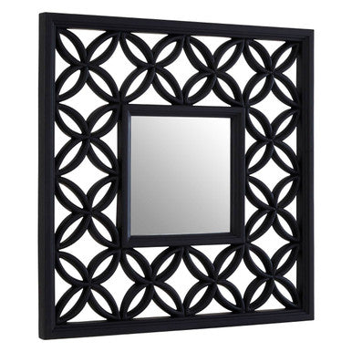 Orsina Indus Square Black Lattice Wall Mirror – Geometric Modern Decor