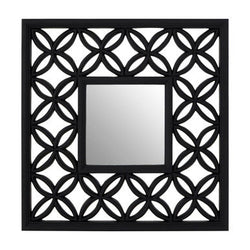 Orsina Indus Square Black Lattice Wall Mirror – Geometric Modern Decor