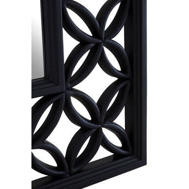 Orsina Indus Square Black Lattice Wall Mirror – Geometric Modern Decor