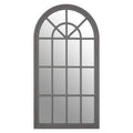 Orsina Hawthorne Arched Window Wall Mirror – Antique Grey Wood