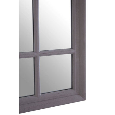 Orsina Hawthorne Window Mirror – Antique Grey Wood 9-Panel Wall Mirror